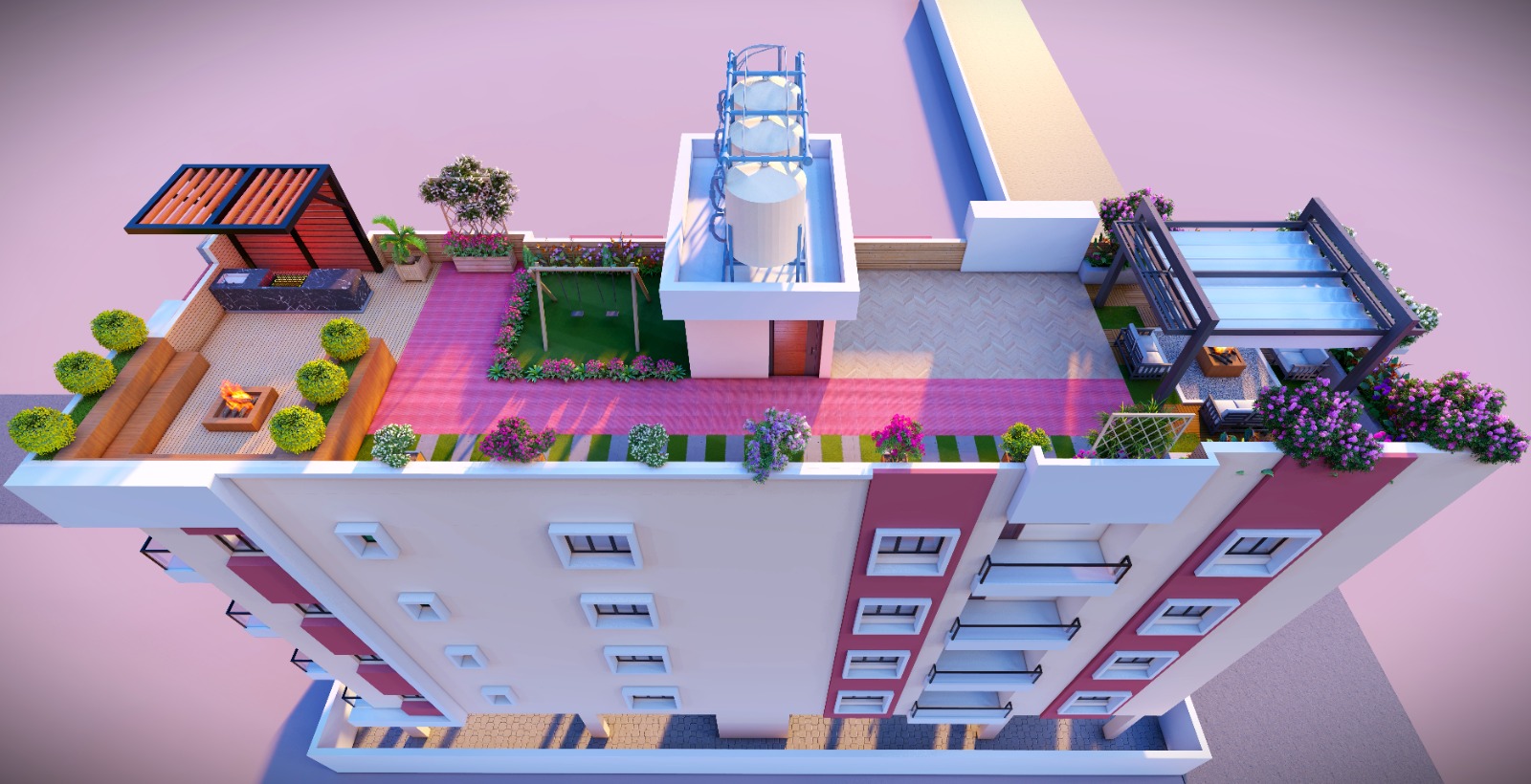Landscaped greenery